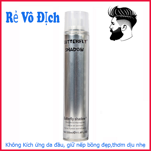 Gôm xịt tóc nam butterfly shadow 320ml l2 giữ nếp siêu cứng