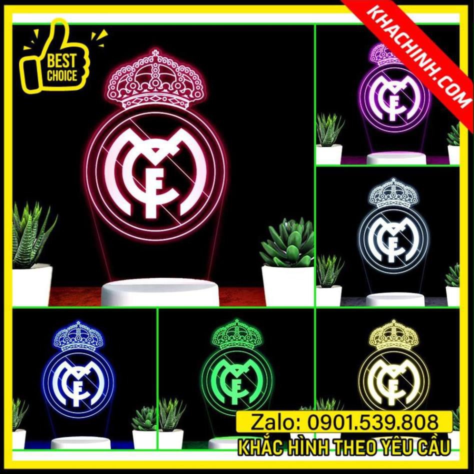 Đèn ngủ clb real madrid, đèn decor bóng đá clb real madrid để bàn, đèn ngủ- nhận làm đèn theo yêu cầu
