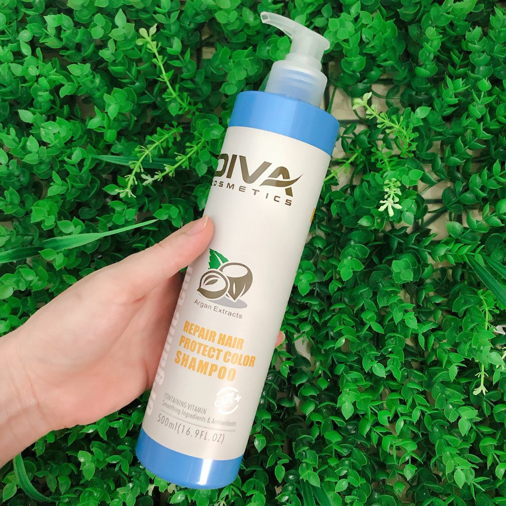 Dầu gội DIVA Cosmetics Protect Color Phục hồi hư tổn, Giữ màu và Dưỡng tóc mềm mượt 500ml