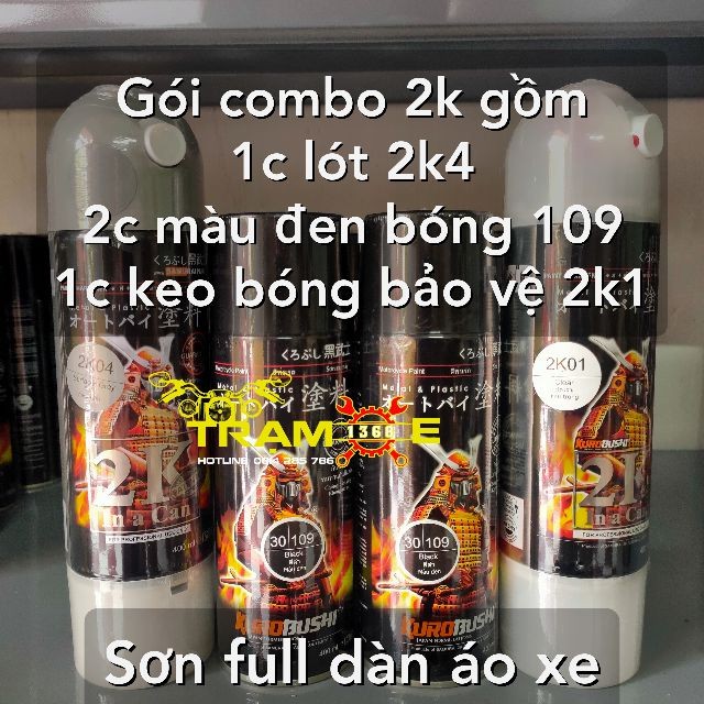 COMBO MÀU ĐEN BÓNG 2K01 - SƠN SAMURAI TÙY CHỌN SƠN DÀN ÁO HOẶC DÀN CHÂN