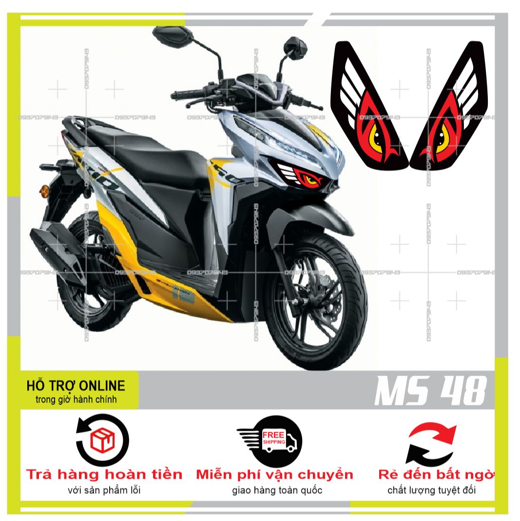 TEM DÁN ĐÈN SƯƠNG MÙ XE VARIO 2020 (DECAL TRONG SUỐT) MS 48