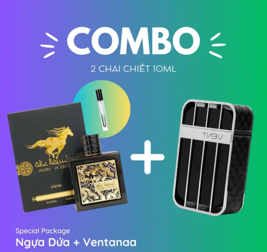 [Combo 2 chai 10ml] Nước hoa Dubai nam Vental + Ngựa dứa