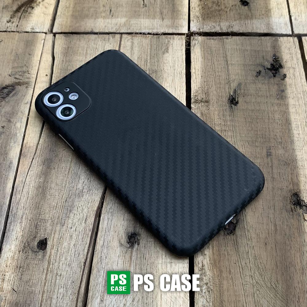 Ốp lưng siêu mỏng, vân carbon dành cho iPhone 11 - Màu đen - PS Case Phân Phối