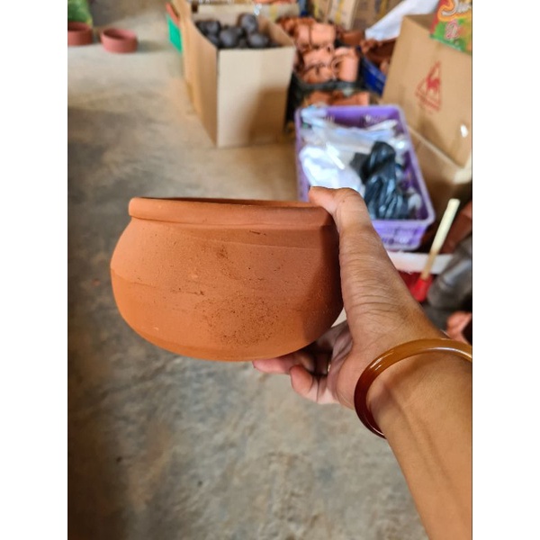 Chậu đất nung Bình Dương dáng niêu (có lỗ đáy)