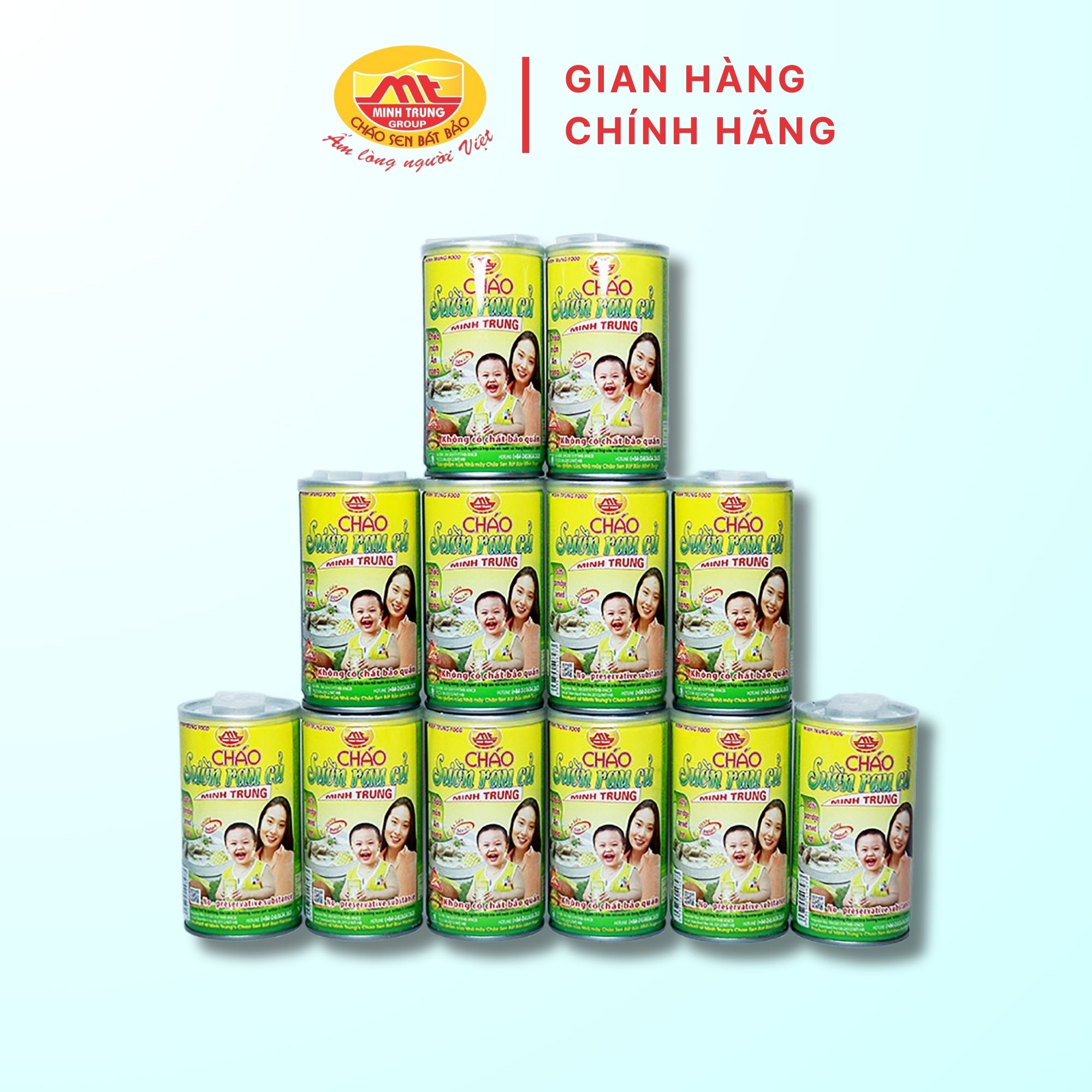Cháo sườn rau củ Minh Trung 355g - Cháo Sườn 12 (combo 12 lon)