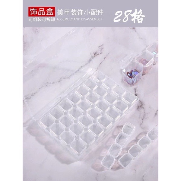 Hộp đựng đá , phụ kiện nail 28 ô