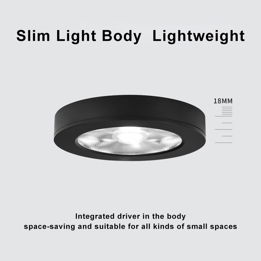 Vimite 5W LED Ceiling Light Aluminum Material Super Bright Slim Surface Eyeball Cabinet Mini Light Easy Installation Bedroom Kitchen Indoor Home Store Display Light