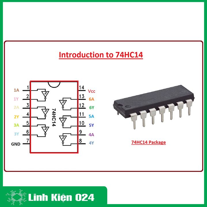 IC 74HC14 DIP14 Hex Inverter Schmitt Trigger