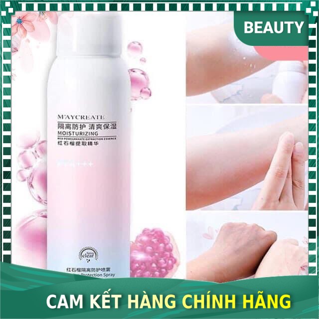 Chai xịt chống nắng Maycreate có lớp Makeup trắng da