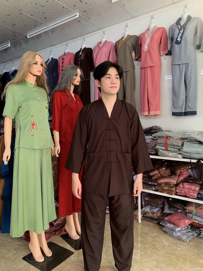 đồ lam đi chùa - mẫu la hán Nam ( vãi kate )
