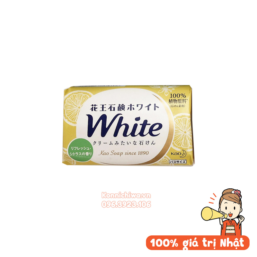 Xà phòng tắm trắng KAO White Soap Nhật Bản | Xà phòng dưỡng ẩm, làm mịn và sáng da, hương thơm quyến rũ