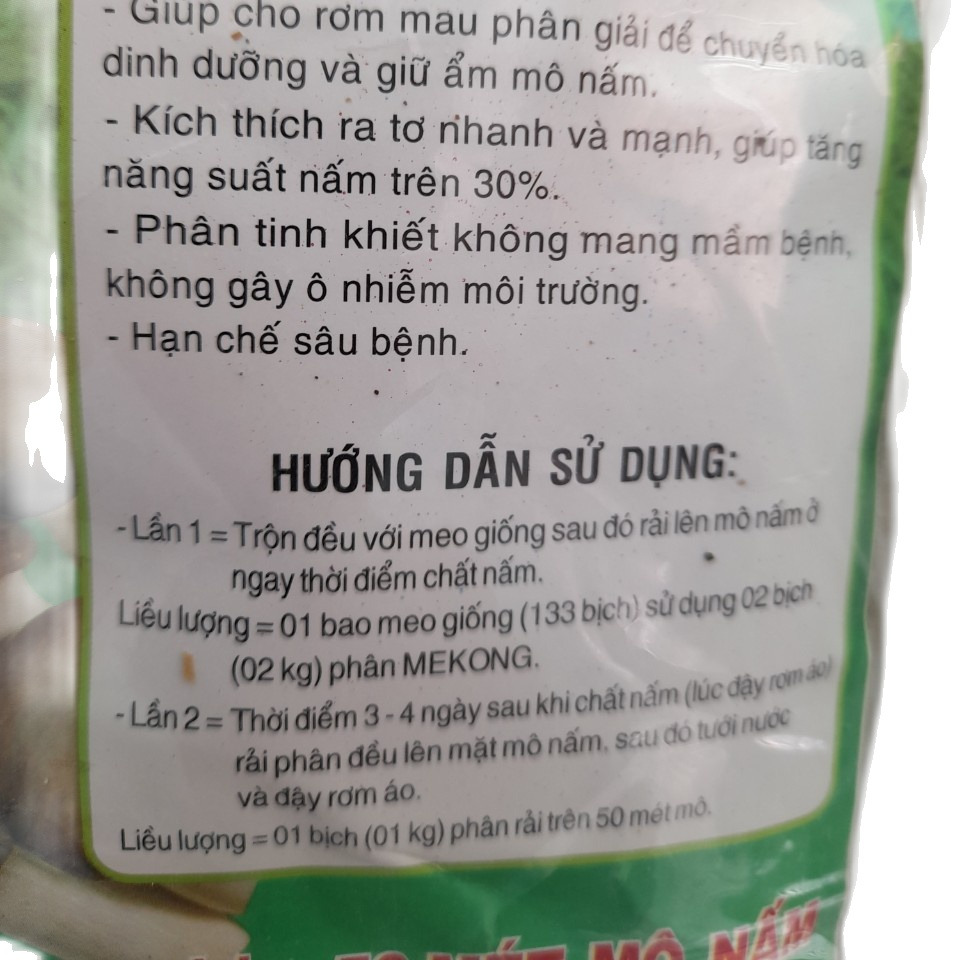 Phân mekong bón cho nấm rơm