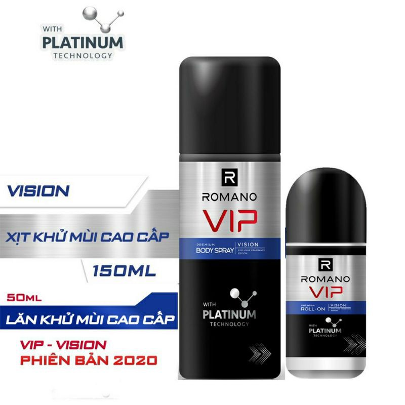 [HCM]Combo 1 xịt romano vip 150g và 1 lăn romano vip 50ml