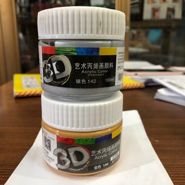 ACRYLIC 3D NHŨ VÀNG NHŨ BẠC LỌ 100ML