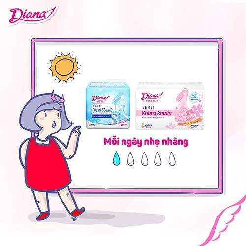 Lốc 6 Gói BVS Diana siêu mỏng cánh
