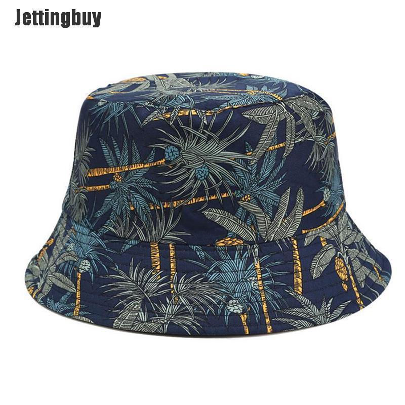 Jettingbuy Fashion Double Sided Cartoon Graffiti Bucket Hat Travel Sun Cap Men Women