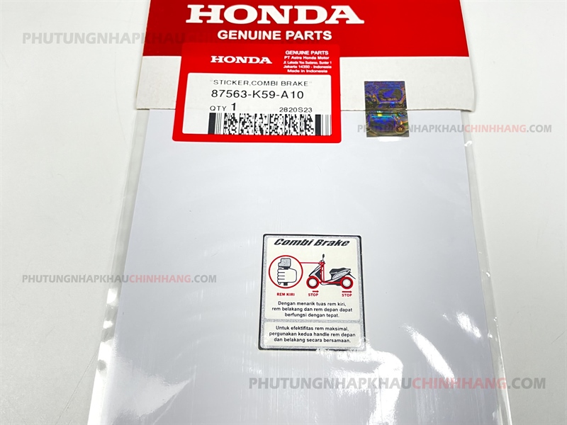 Tem cảnh báo combi brake honda indonesia nhập khẩu chính hãng 87563k59a10