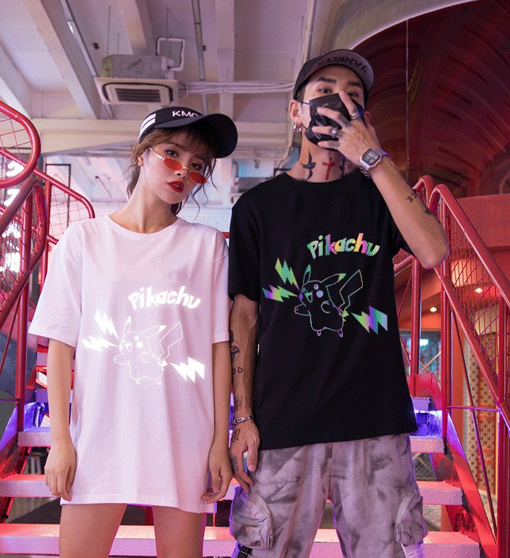 Áo Thun Nam Nữ unisex Phản Quang in hinh PIKACHU dễ thương