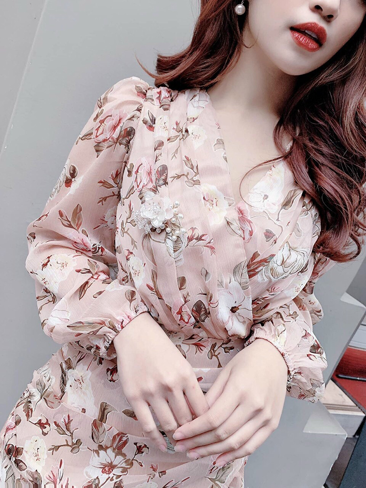 [HCM]Đầm Xòe Lụa Cổ Tim Xếp Ly Eo Thời Trang