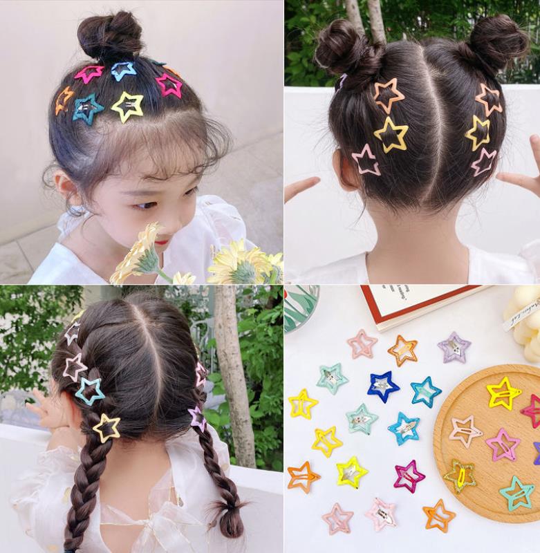 Set kẹp tóc yolody hình ngôi sao nhiều màu kẹp dễ thương cho bé gái kt013