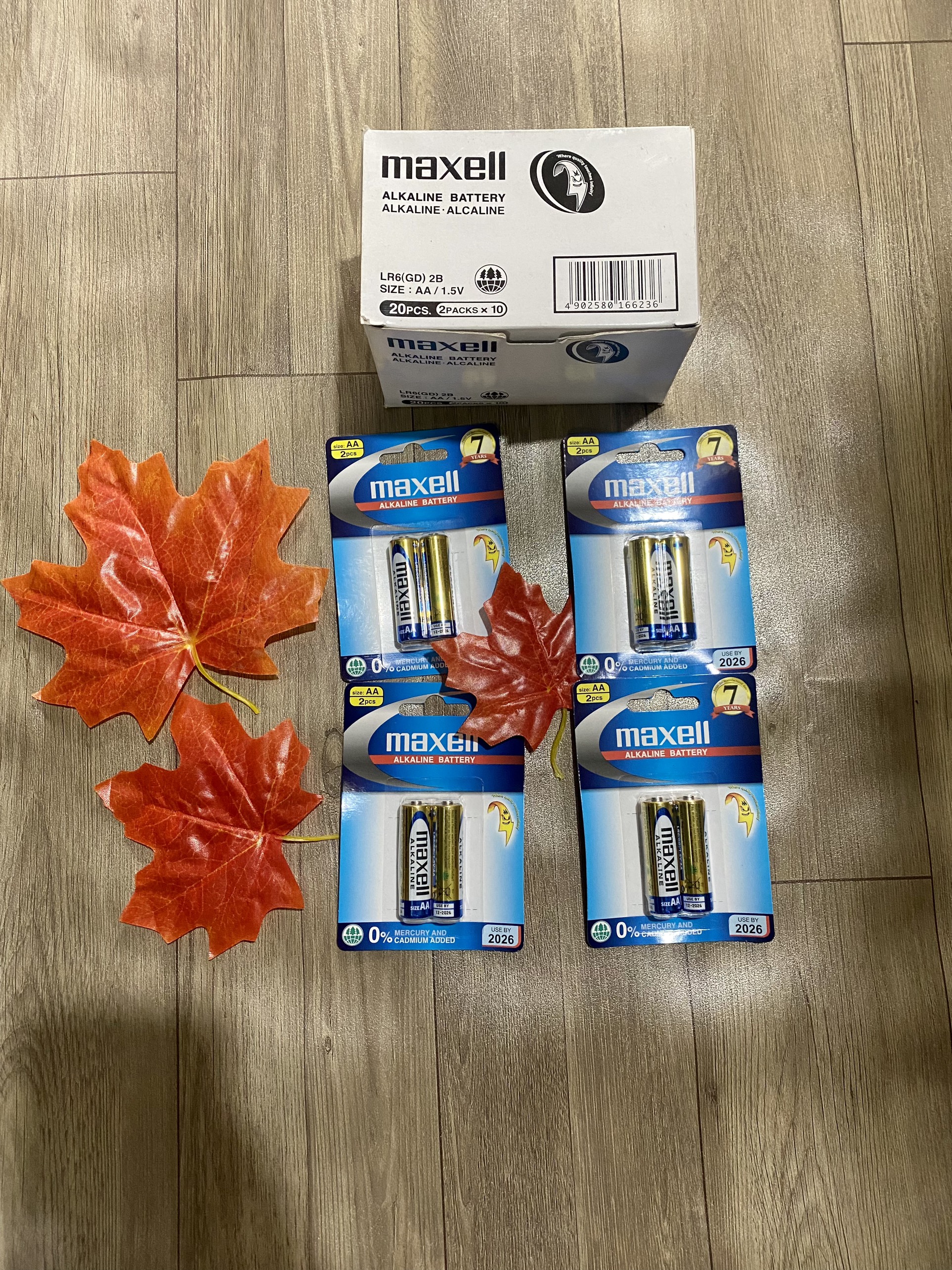 Combo 2 vỉ Pin Maxell AA alkaline, pin đũa AAA maxell ( vỉ 2 viên)