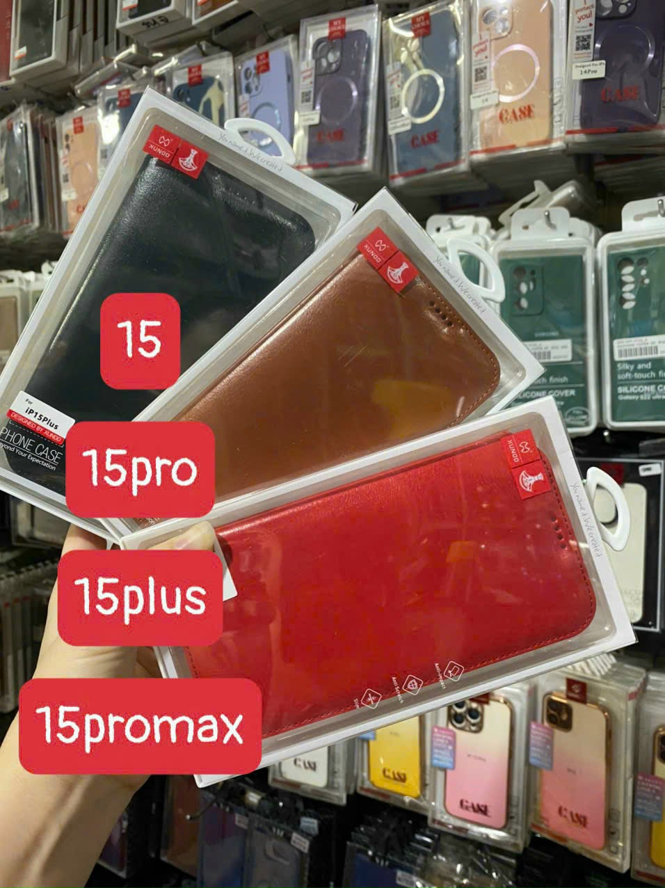 Bao da xundd dạng ví có ngăn cài thẻ iphone 15,15 pro,15 plus,15 pro max