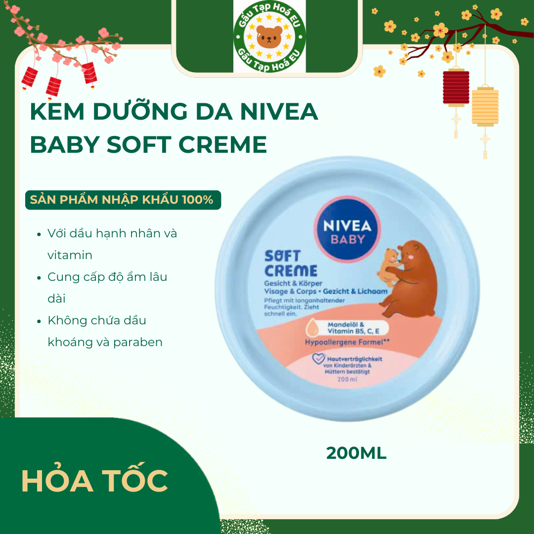 Kem Dưỡng Da Nivea Baby Soft Creme 200ml [ Đức]
