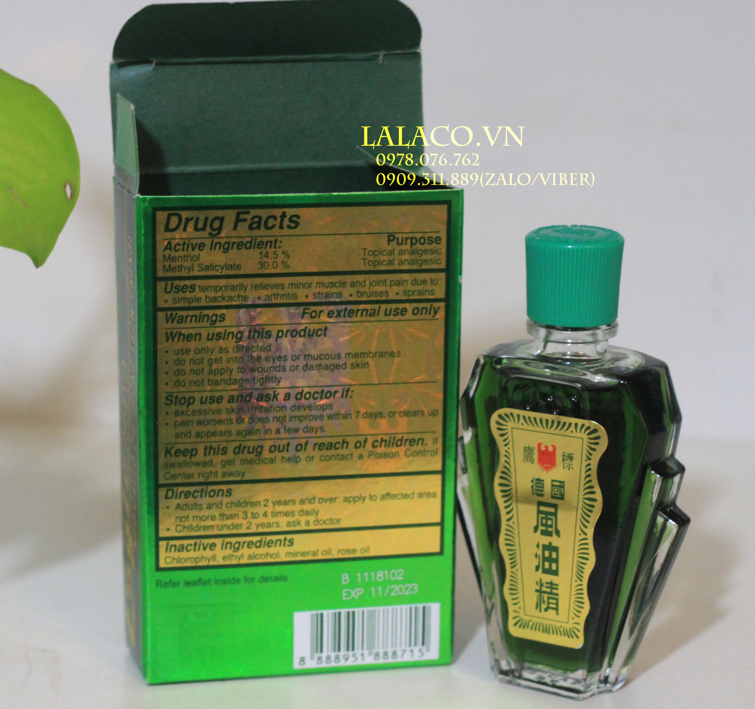 [ Hàng Mỹ ] Dầu Gió Con Ó Xanh 2 nắp 24ml