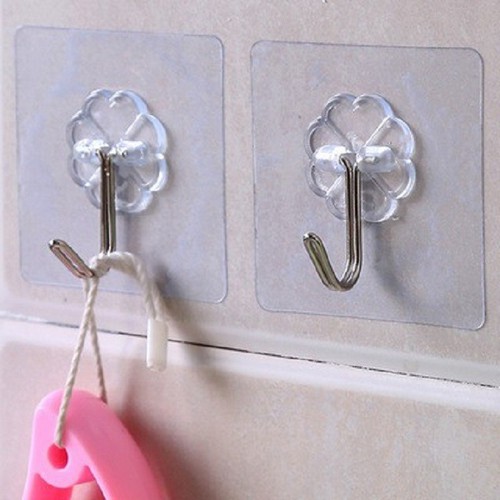 [Siêu dính]-Móc dính trong suốt dán tường chịu lực siêu chắc