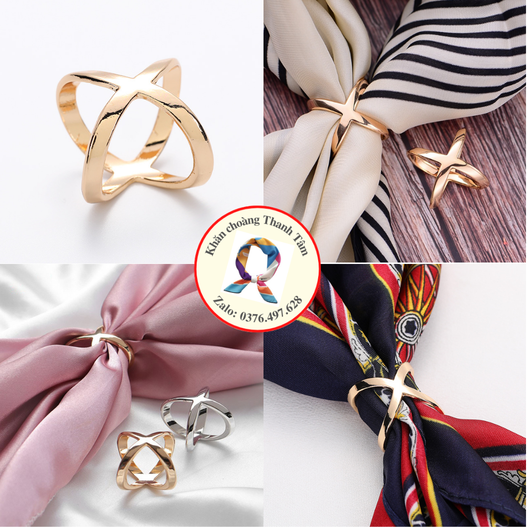 Khuy cài khăn- nút thắt khăn lụa làm nơ tạo kiểu đa năng hottrend