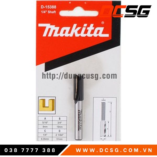 Mũi phay thẳng 8.0mm cốt 6.35mm Makita D-15388