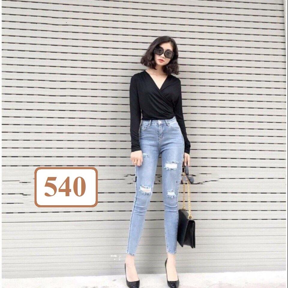 [HCM]Quần Jean Nữ Lưng Cao Chất Liệu Đẹp Co Giãn PHƯƠNG VI FASHION. PV.540. ( SET QUẦN JEAN + ÁO THUN ĐẶT RIÊNG )