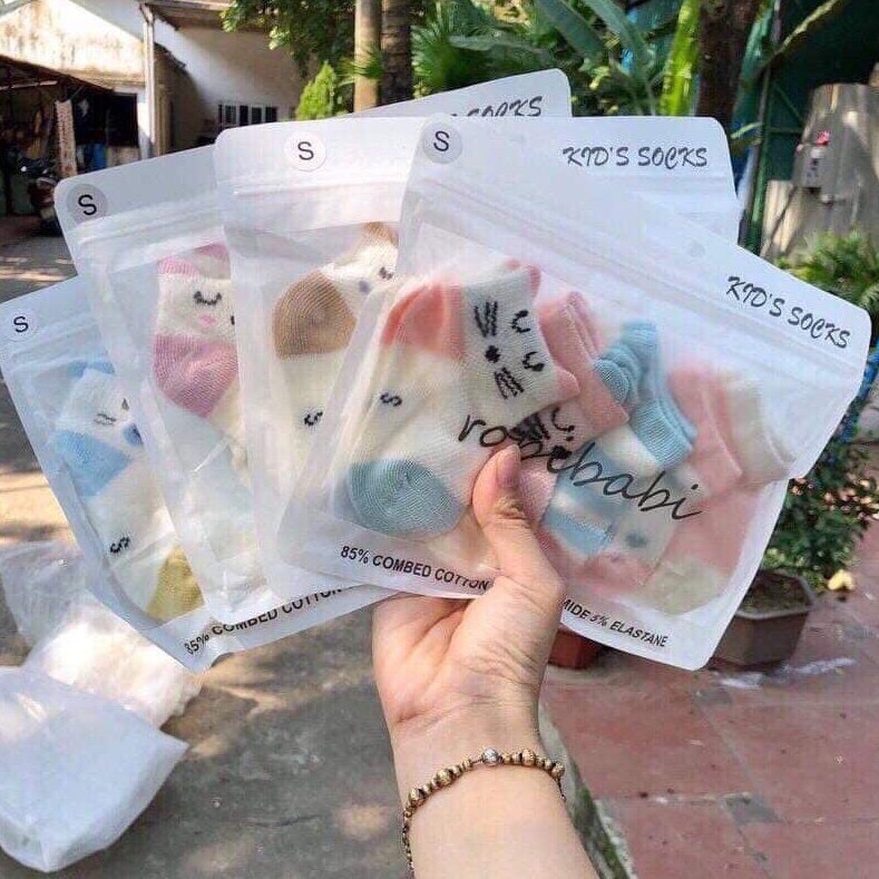 Set 5 Đôi Tất Lưới Cổ Thấp Cho Bé
