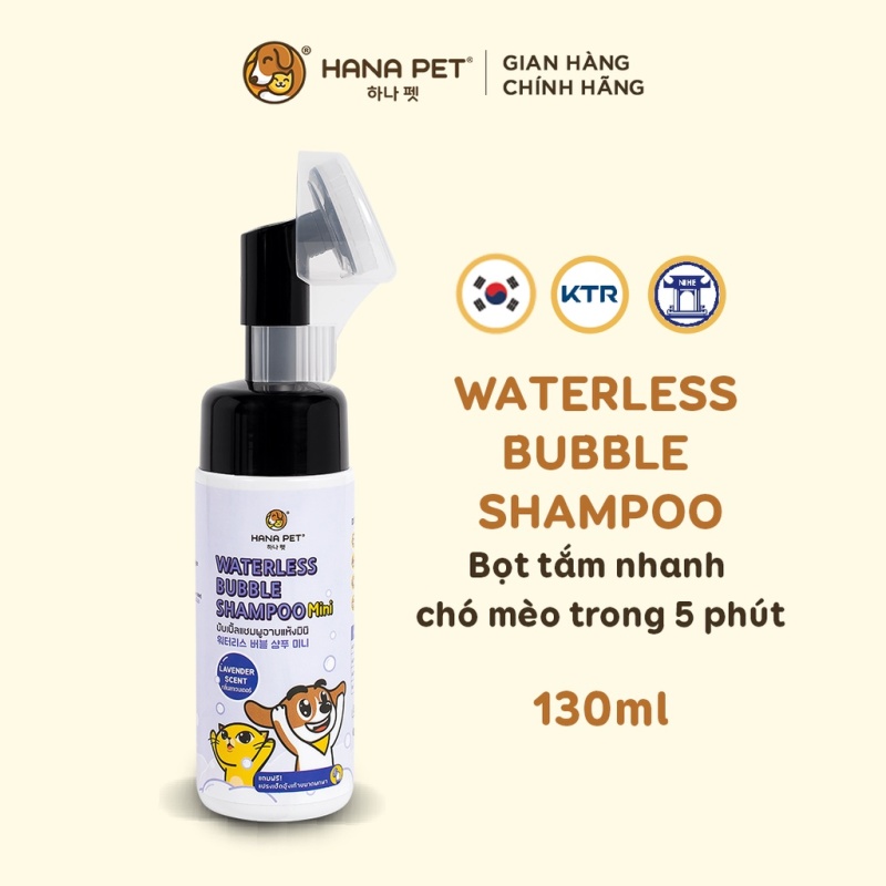 Bọt tắm khô dưỡng lông cho thú cưng Waterless Bubble Shampoo mùi oải hương 130ml - Hana Pet Việt Nam
