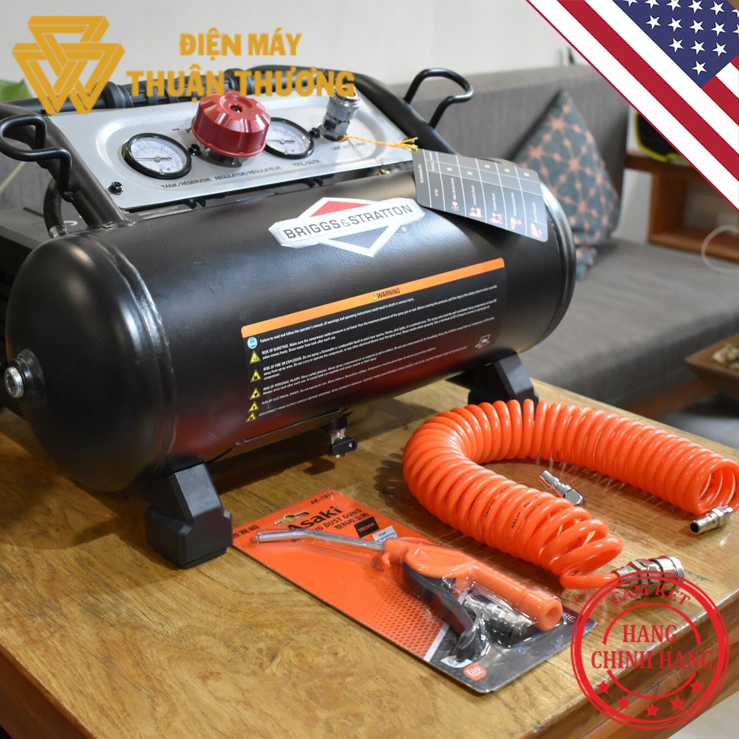 Máy Nén Khí 1.8HP 10L Briggs&Stratton 0201081