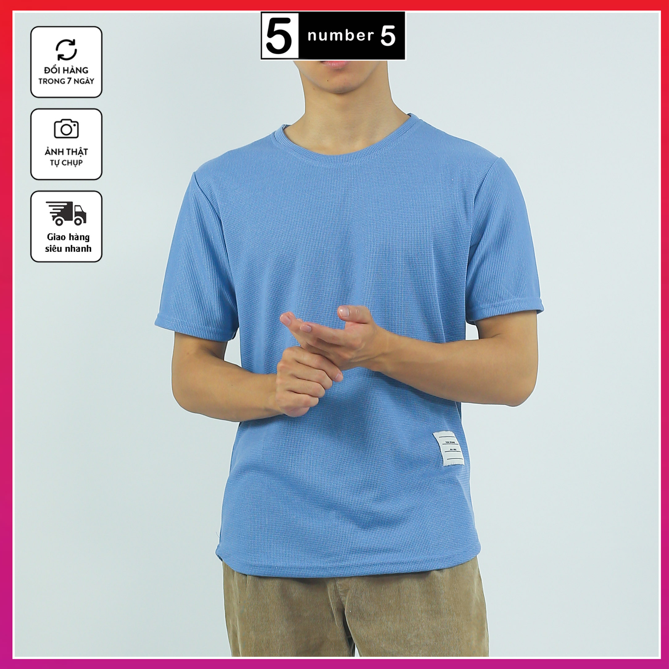 Áo thun nam cổ tròn basic vải cotton xốp co giãn dày dặn [ATO]