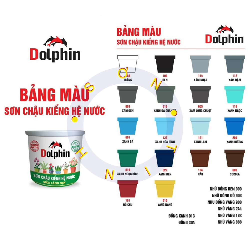 Sơn chậu hệ nước Dolphin 1 ký (đủ màu)