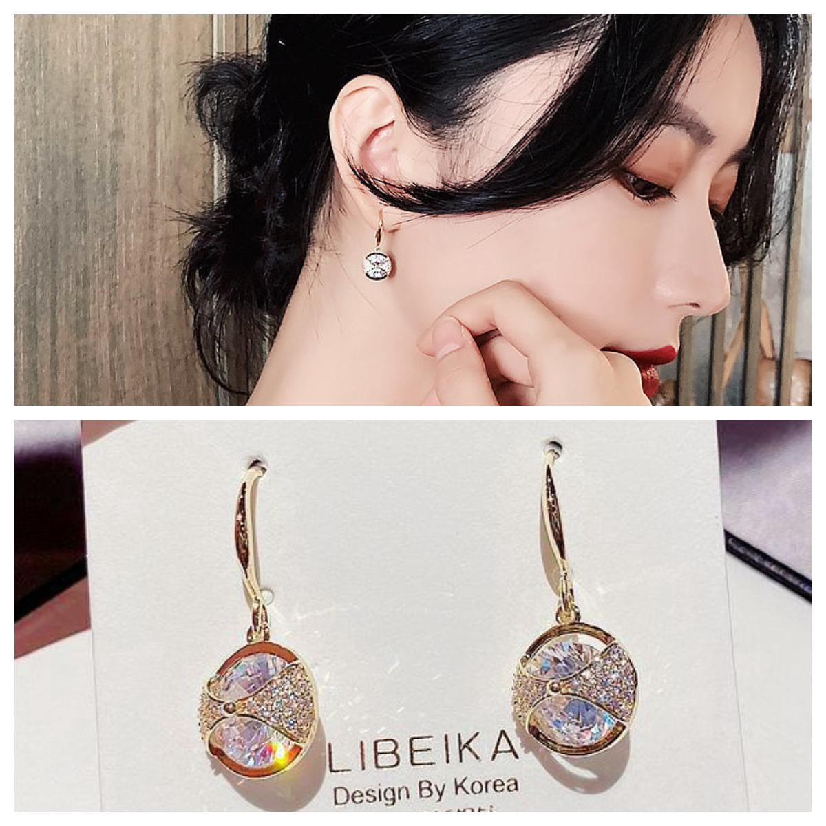 [HCM]Khuyên Tai Đính Đá Zircon Lấp Lánh Sang Trọng Nữ Tính KTHINHNOZIRCON16