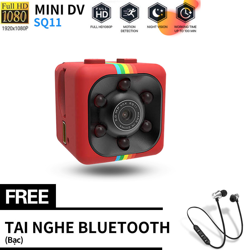 【Với tai nghe từ tính XT11 miễn phí】Camera mini sq11 siêu nhỏ bé hành trình xe máy phượt – Camera hành trình full hd 1080p chống rung chống nước