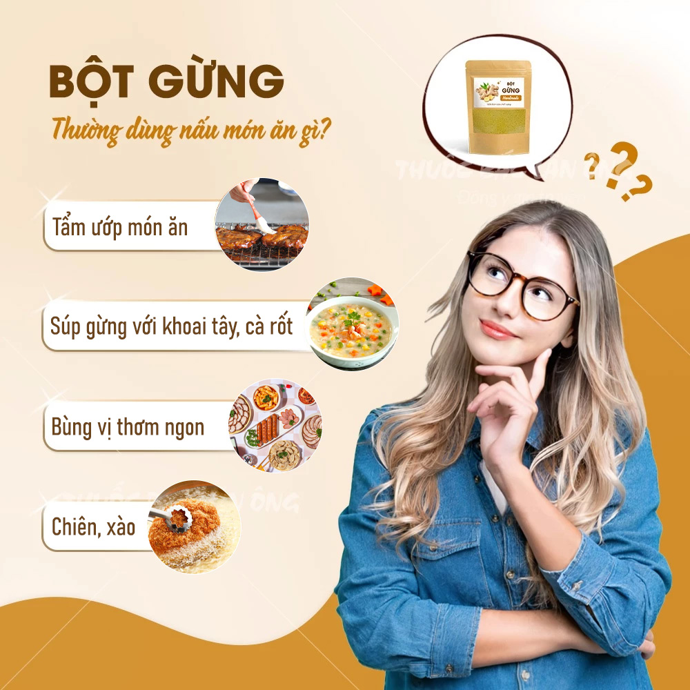 Bột gừng 200g, bột gừng ta, nguyên chất, thơm cay, mịn, gia vị nấu ăn, pha trà, tốt cho sức khỏe