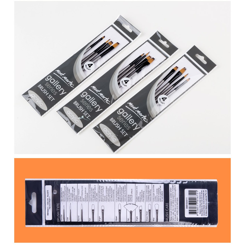 Bộ cọ vẽ thân bạc Mont Marte -Gallery series Brush Set