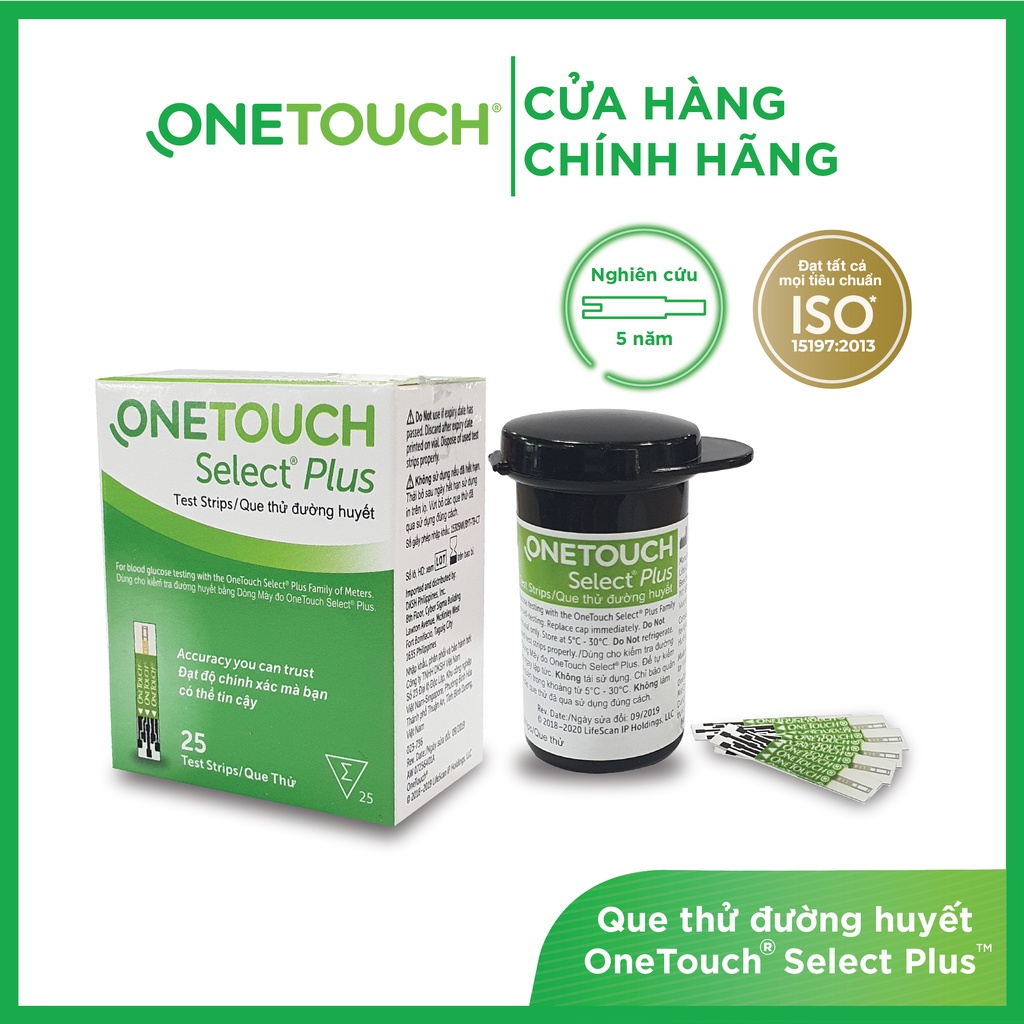 ONETOUCH SELECT PLUS 25 que - Que thử đường huyết của máy Onetouch Select Plus Simple (Chính hãng One Touch)