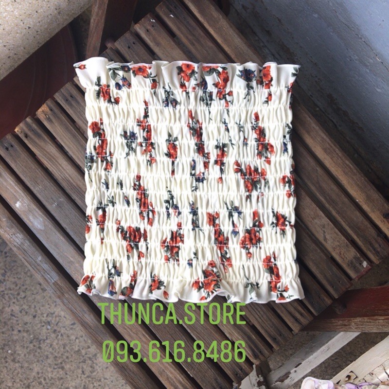 Áo ống nhún hoa nhí floral summer tube top