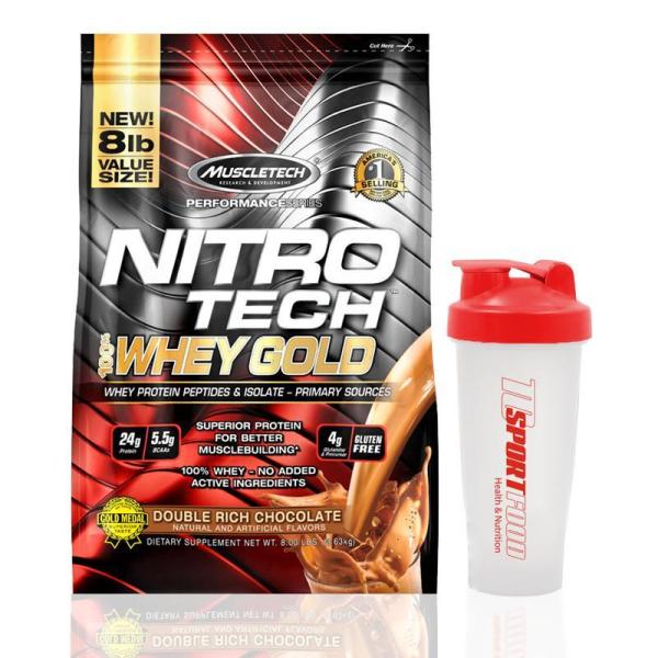 Thực phẩm bổ sung - Sữa tăng cơ - Nitro tech Whey Gold - bịch 8lbs nhập khẩu