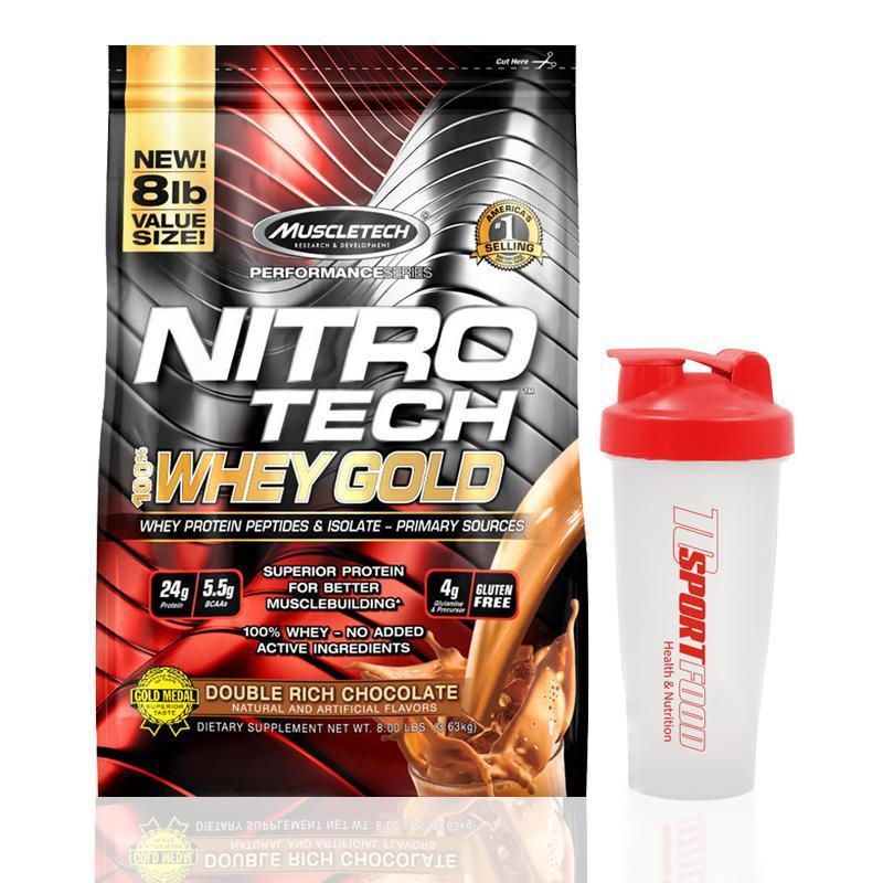 Thực phẩm bổ sung - Sữa tăng cơ - Nitro tech Whey Gold - bịch 8lbs cao cấp