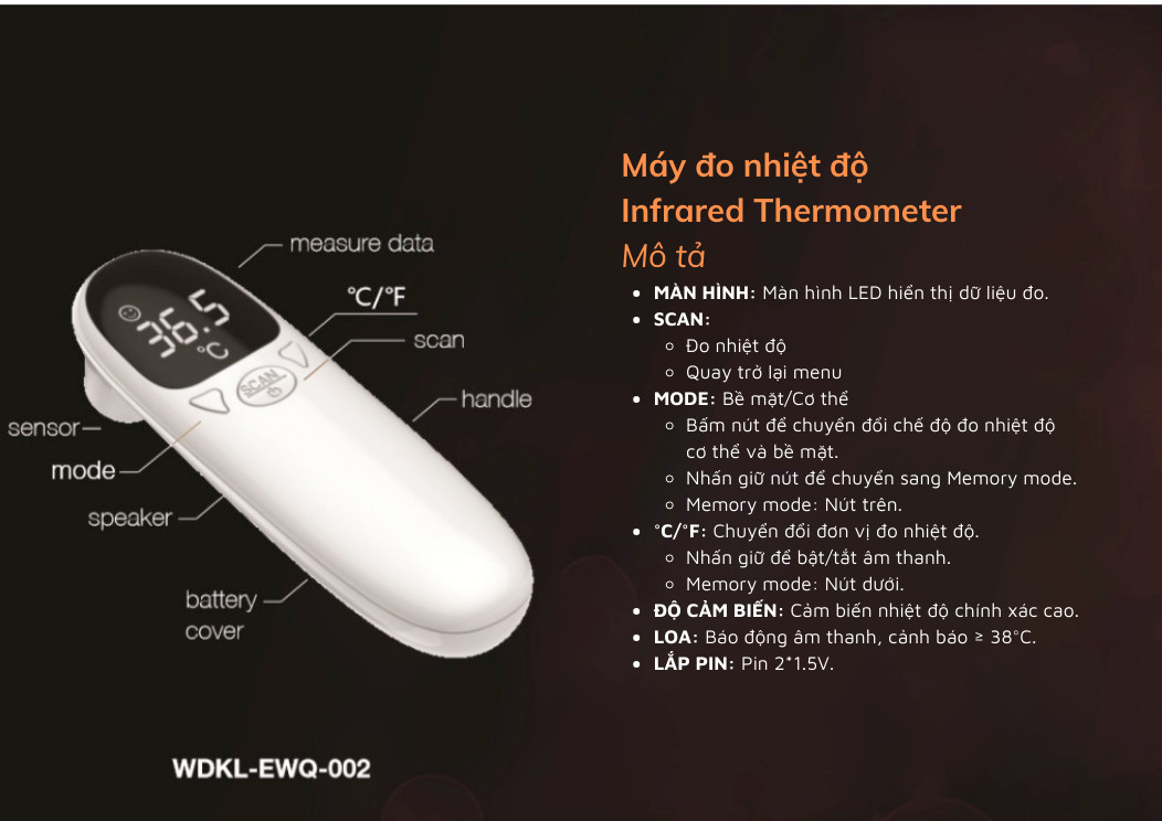 Electronic thermometer handheld smart Flyco 2in1 case for baby, elderly-measured ear and forehead-reach certificate safety Medical-imported border-user level meter infrared gun shoot body OMRON can Machine body nhiet Ke Dien Tu Hong ngoai