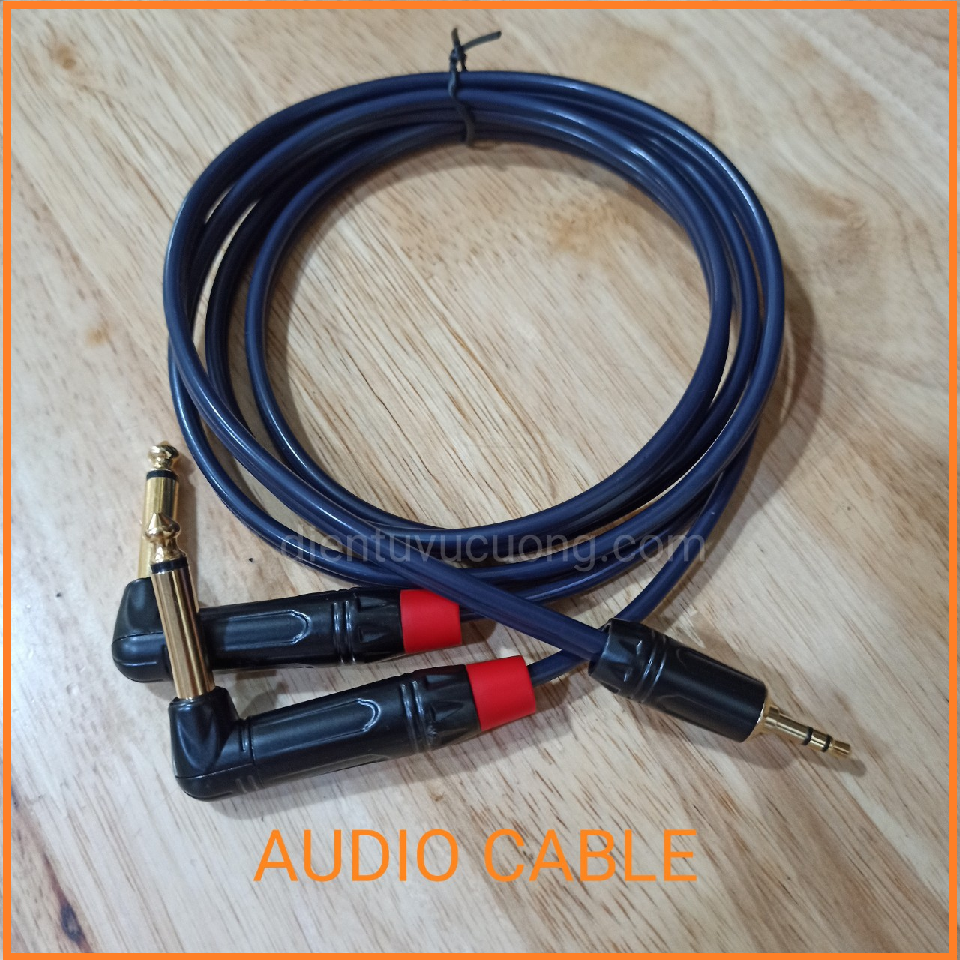 [HCM]Cáp Audio 3.5mm Ra 2 Đầu 6.3mm ( Dài 1.5m ~10m )