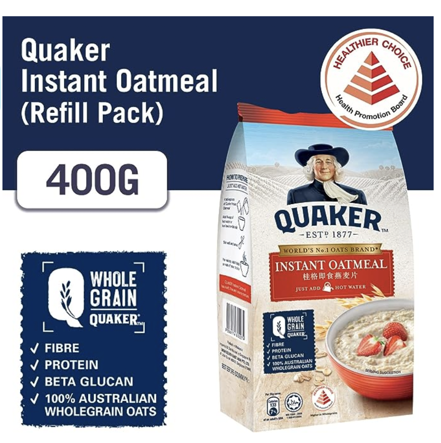 Bột Yến Mạch Quaker 100% Nguyên Cám  - Ăn liền