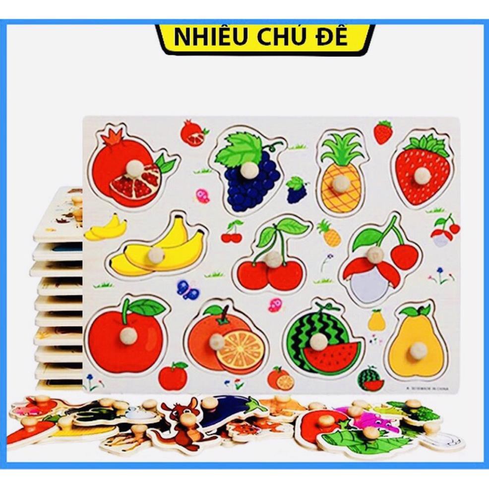 Bảng núm gỗ_Đồ chơi Lắp ráp bằng Núm gỗ cho Bé(23x30x0.5cm )