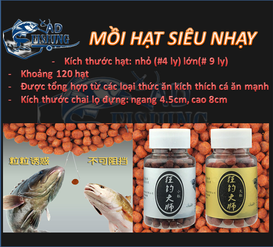 Mồi Câu Cá Dạng Hạt Câu TRẮM,CHÉP,TRÔI,DIẾC,RÔ PHI...